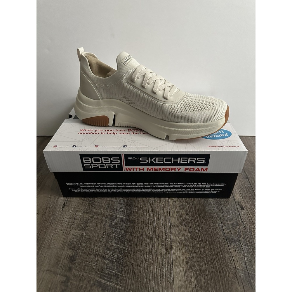 Skechers Bobs Sport Sparrow Flex Men's Sneakers Off White Vegan Size 10 New